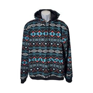 Nativo Men’s Aztec Tribal Hoodie Pullover Style Size 2XL